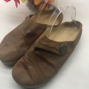Haflinger Brown Leather slip On Mules 26750 Sz 10/40. CM1068C